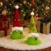 Indoor Outdoor Holiday Decor Christmas Tree Green Haired Plush Ornament, Stuffed Animal Doll Dwarf Durable Seasonal Party Figurine, Festive