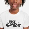 Nike Sportswear Letter Print Casual Round Neck Short Sleeve T-Shirt Kids tops White FV4078-100