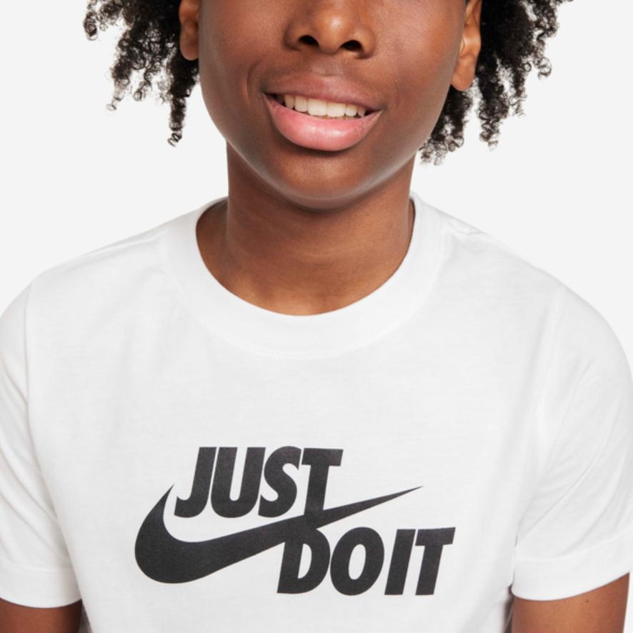 Nike Sportswear Letter Print Casual Round Neck Short Sleeve T-Shirt Kids tops White FV4078-100