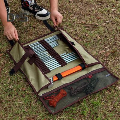 Aufbewahrungstasche für Zelthering im Freien mit Netztasche, faltbar, wasserdicht, zum Wandern, Jagen, Camping-Werkzeuge, Zelthering, Nagel, winddicht, Seil-Organizer-Tasche