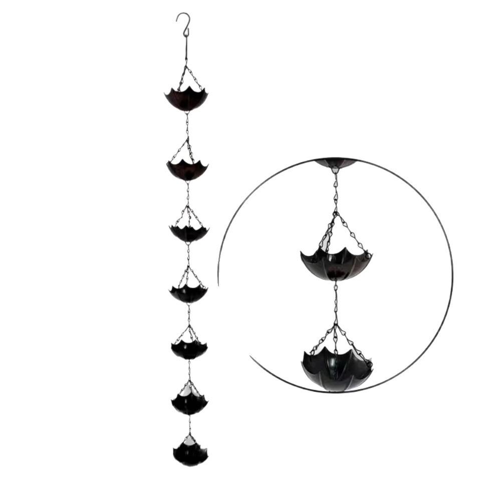 Weather Resistant Metal Flowers Rain Chain Japanese Style Rainwater Divert Chain  Landscape Style C