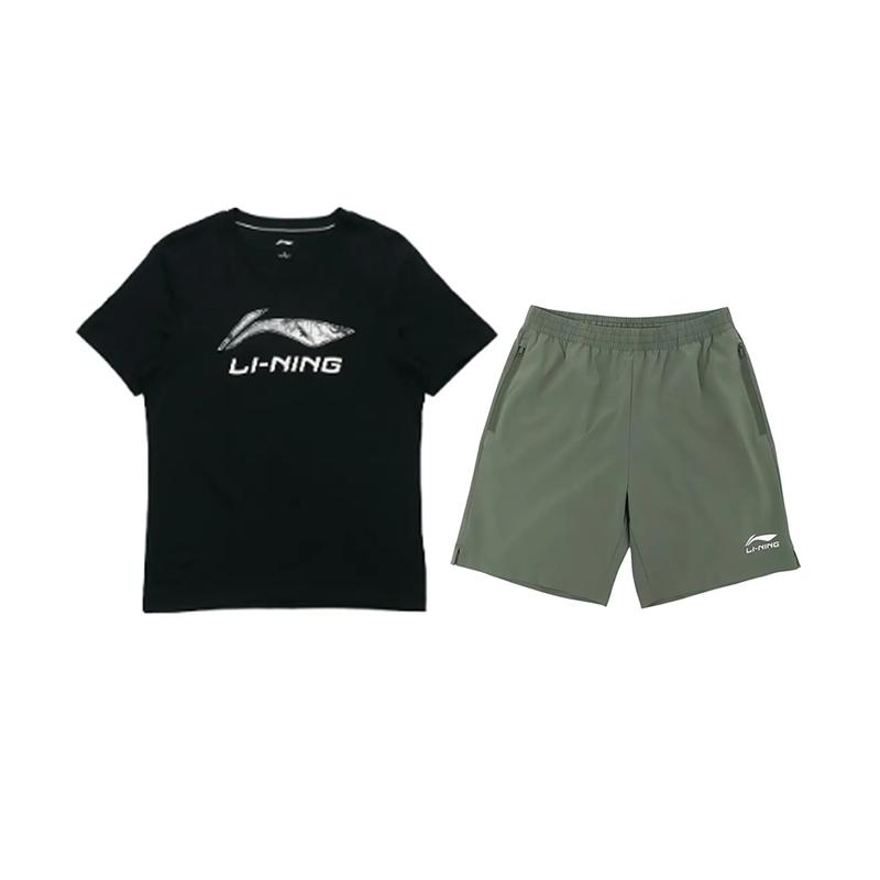 

Пуловер с круглым вырезом Li Ning, принт с логотипом и буквами, модный, трендовый, универсальный, повседневный спортивный костюм, унисекс, AHSVD53-1+YKSV147-1 M