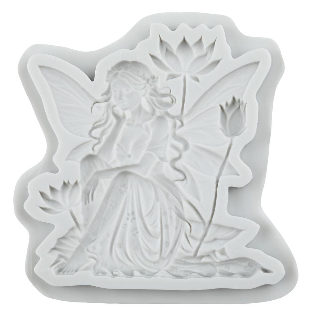 Angel Silicone Molds Flower Fairy Lotus Fairy Fondant Mold Cake Decorating Tools Cupcake Topper Candy Chocolate Gumpaste Mold