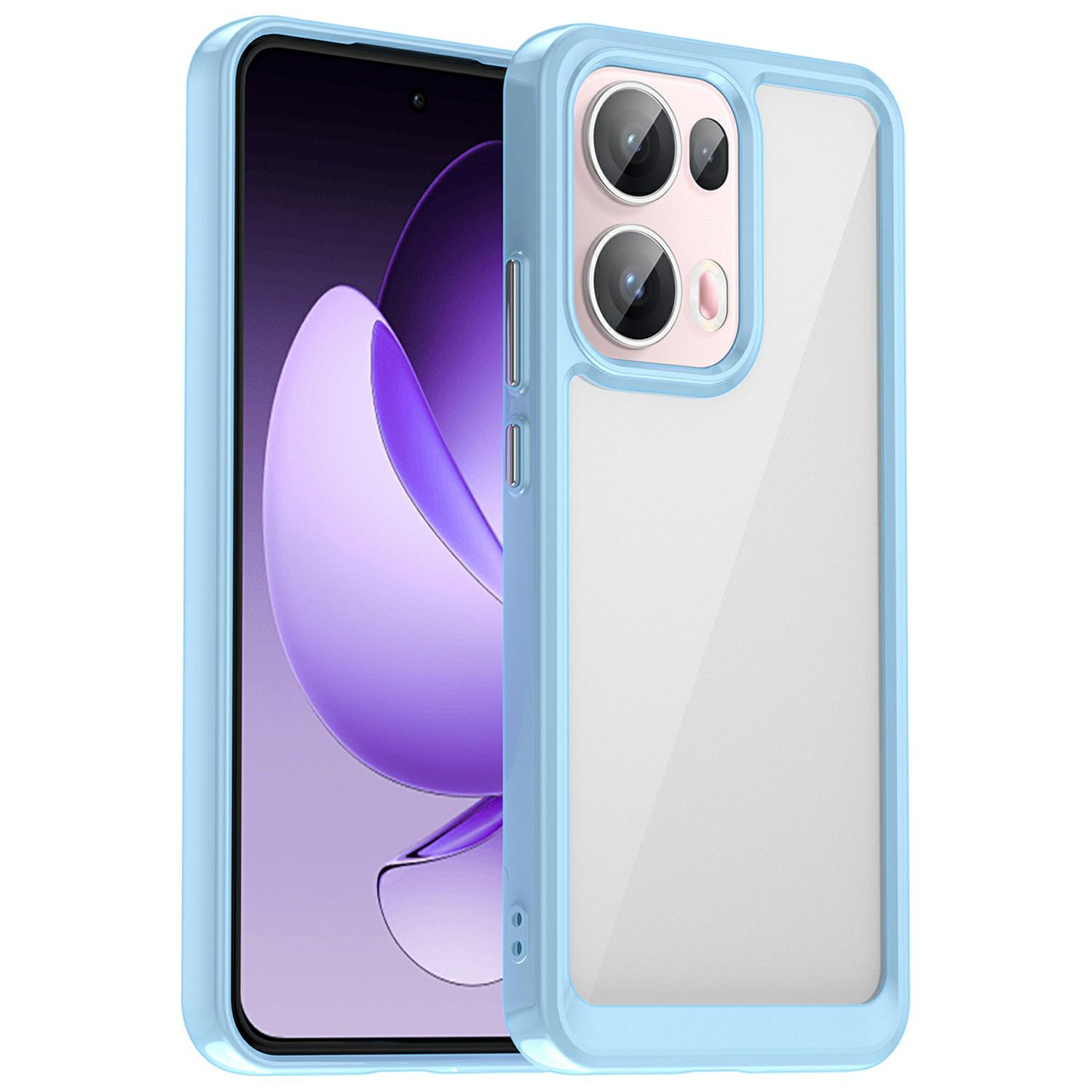 

For Oppo Reno13 Pro 5G Case TPU+Acrylic Protective Clear Phone Cover Blue