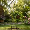 Metal Shepherd Hook Double Hook Garden Stake Outdoor Hanging Plant Holder Stand for Yard Patio Lawn Decoration