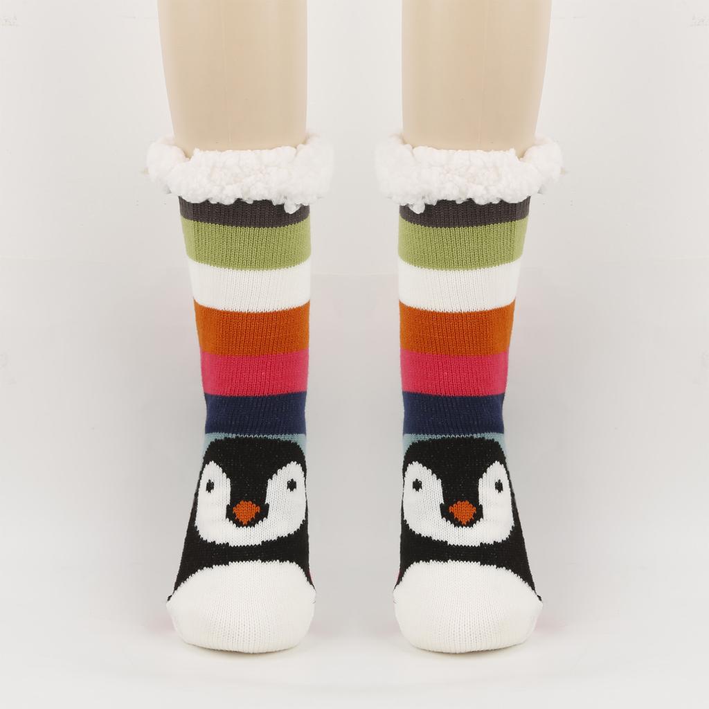 Women's Floor Socks, Warm And Thick Cartoon Animal Cold Resistant Looped Sleep Socks
