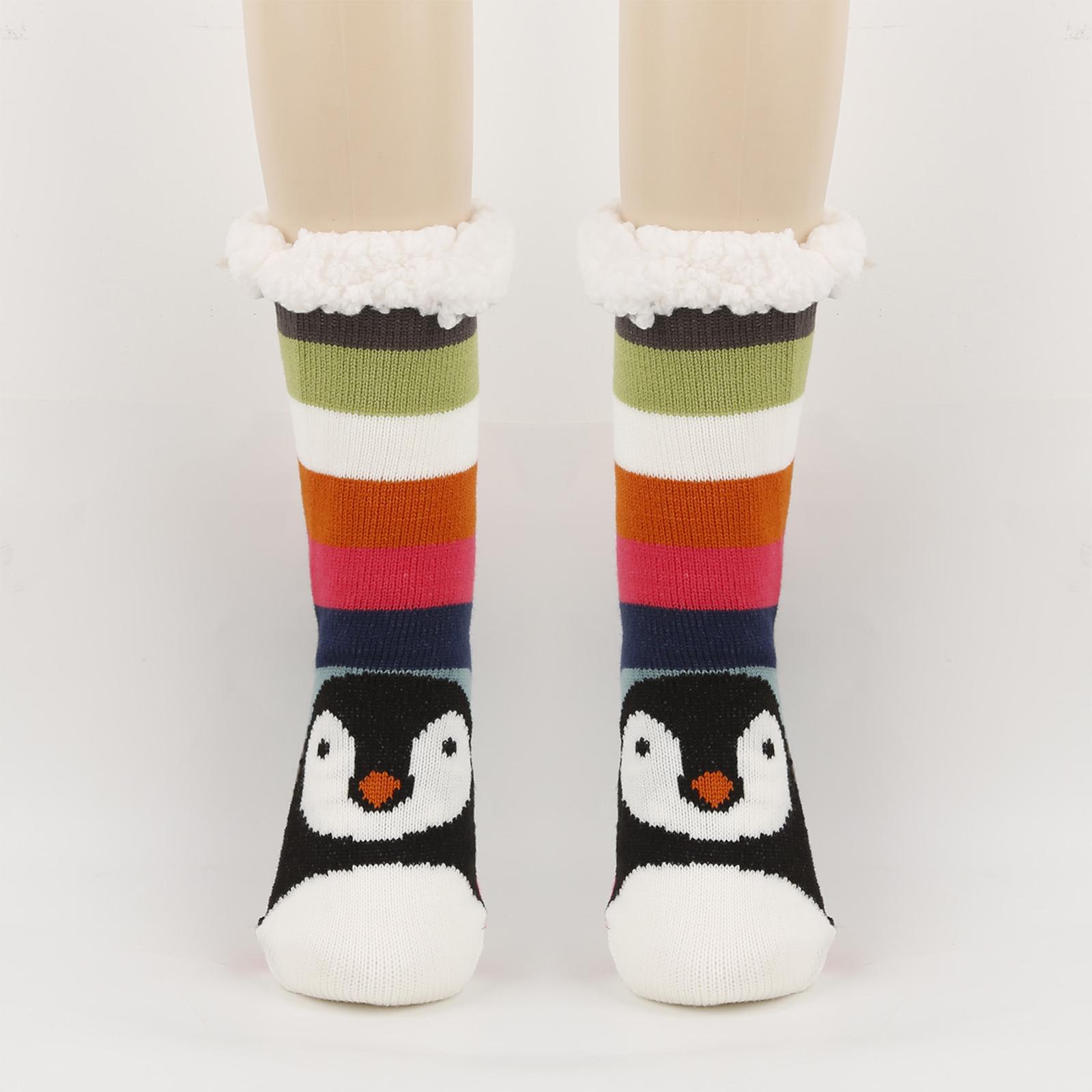 

Women s Floor Socks, Warm And Thick Cartoon Animal Cold Resistant Looped Sleep Socks One Size чёрный