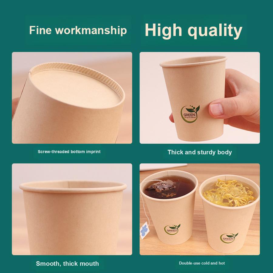 Disposable Bamboo Fiber Paper Cup Thickened Office Coffee Water Cup Tea Bamboo Milk Tea Cup