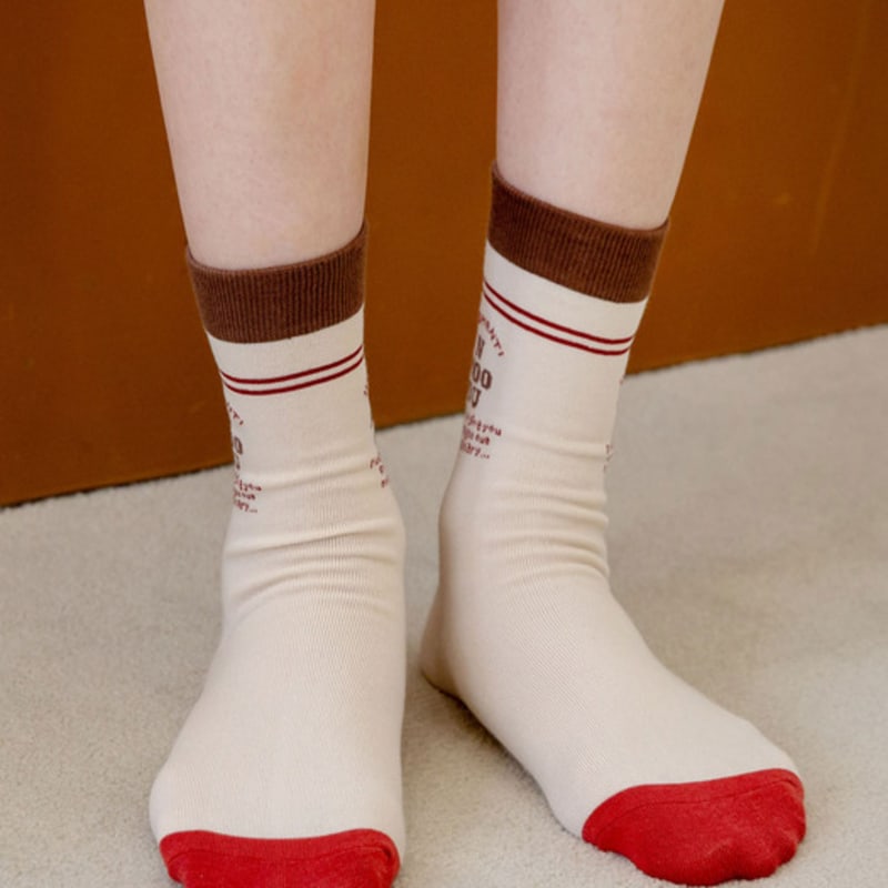 NMOO.OU NMOO.OU_S34_NMOO SIGNATURE SOCKS_beige