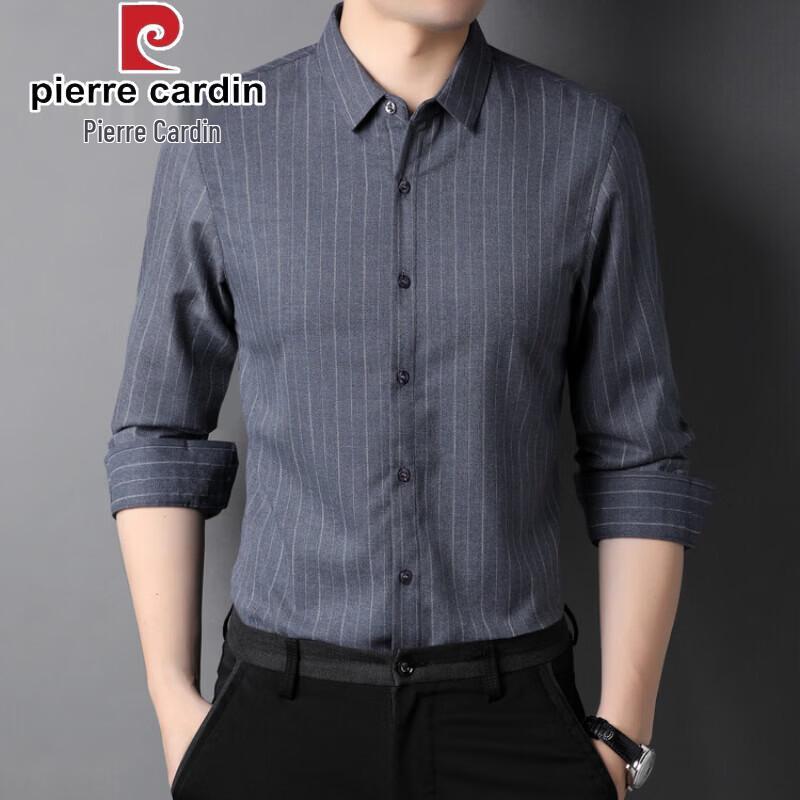 Pierre Cardin Men s Non-Iron Plaid Business Casual Long Sleeve Shirt XL