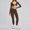 Grinding micro-pull yoga suit, sports running fitness suit, neck-hanging yoga suit
