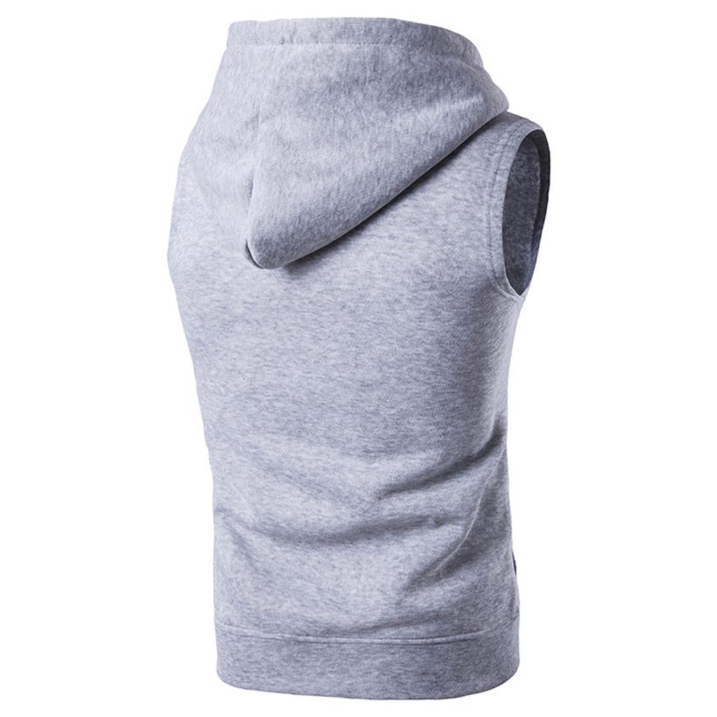 Men Hooded Waistcoat Fashion Brand Male Sleeveless Jacket Zipper Casual Cotton Men Vest