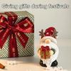 Small Statue for Living Room Christmas Gnome Figurine, Resin Red Santa Dwarf with Tree/Gift Box, Cute Faceless Antlers Tomte Swedish Nordic