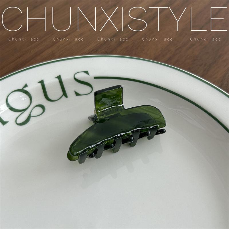 

Элегантная французская темно-зеленая заколка для волос в виде акулы для женщин - простой и стильный аксессуар