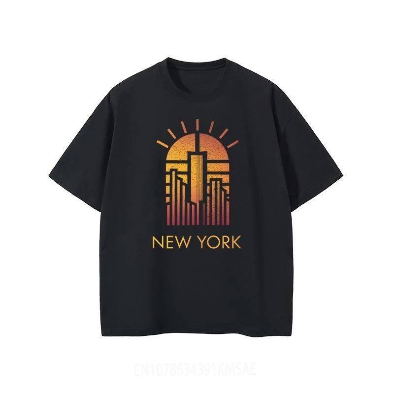 New York Printed Unisexs Cotton Soft T Shirt Cool Summer Loose Unisex T Shirt Casual Short Sleeve Classic Unique Tee Shirt