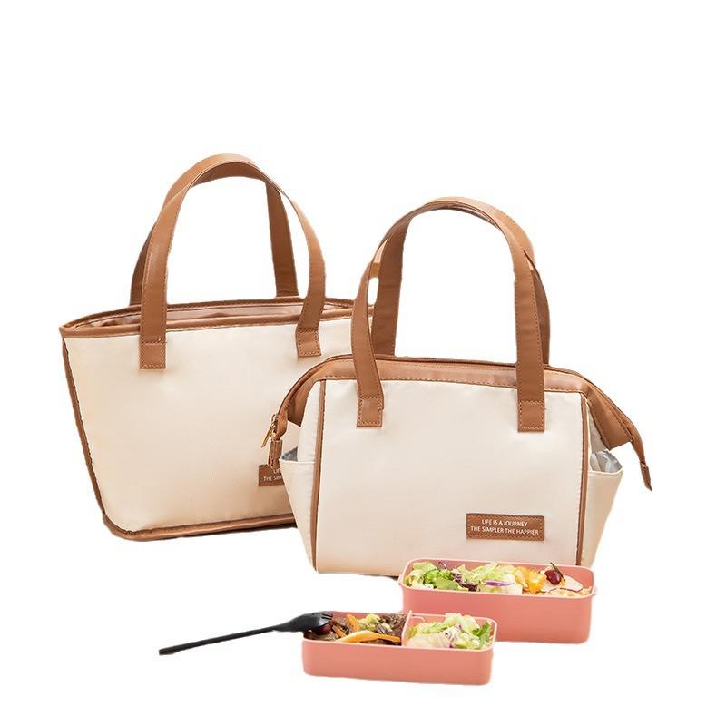 Portable Lunch Bag Food Thermal Box Solid Large Capacity Leather Cooler Lunch Box Waterproof Organizer Insulated Case Lonchera