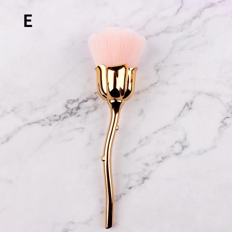 Rose Nail Art Dust Brush For Manicure Beauty Brush Blush Powder brushes Fashion Gel Nail Accessories Nail Material Tools