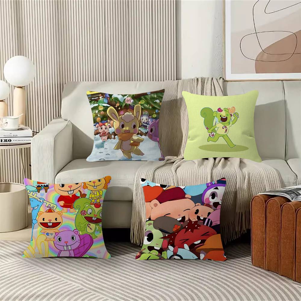 HHappy Tree Friends Pillow Gift Home Office Decoration Pillow Bedroom Sofa Car Cushion CoverPillow Case