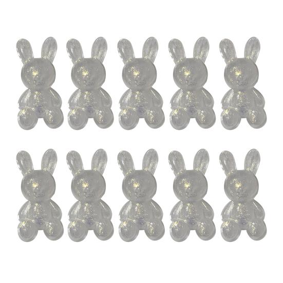 10 st Glittrig Akryl Kaninberlock Mini Påsk Sittande Kanin Dekoration 3D Djurfigur DIY Hantverk Handgjorda Projekt Material Tillbehör