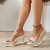 Fashion Summer New Elegant Comfortable Wedge Slippers Transparent Belt Fashionable Sexy Casual Fish Mouth High Heel Sandals for Women