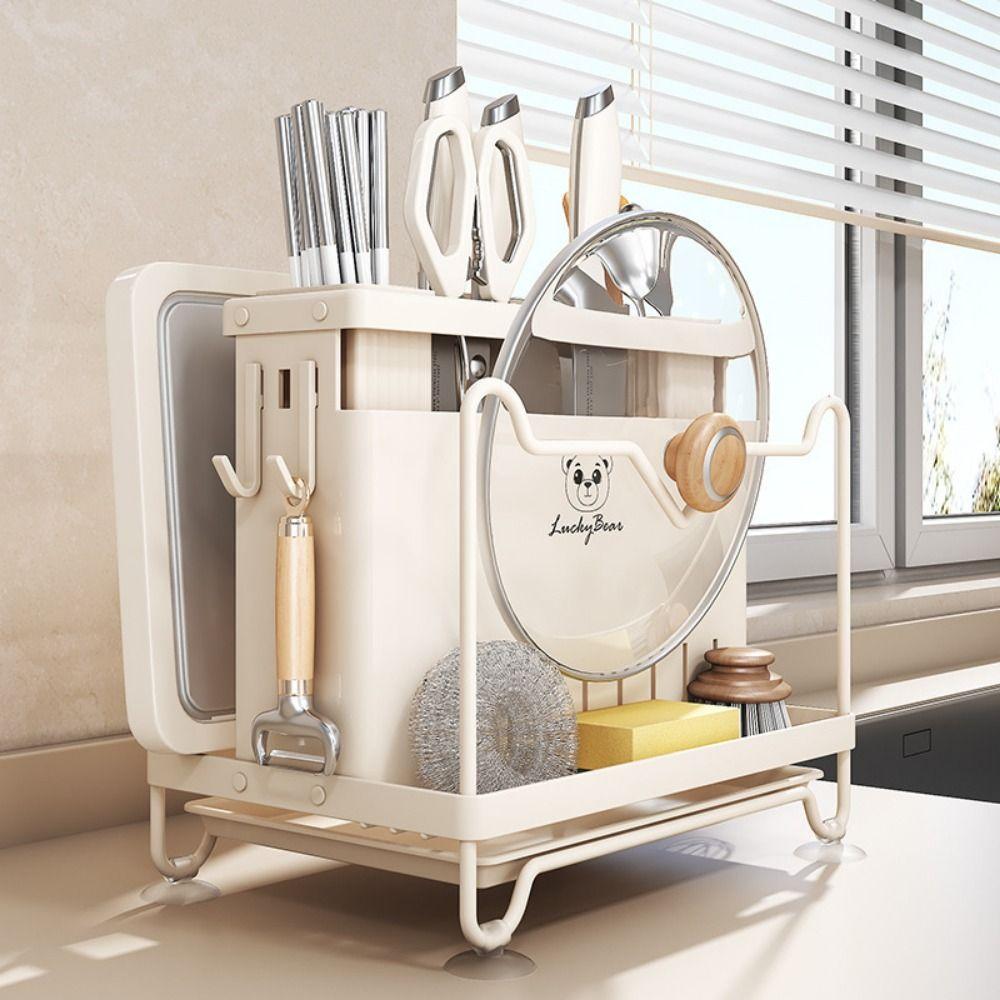 Stable Chopstick Bucket Large Capacity Cutlery Drying Rack Cutlery Organizer  for Home