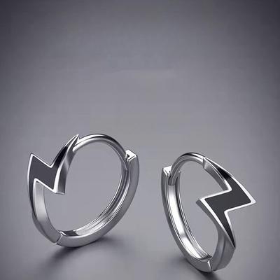 Fashion Temperament Earrings Boys and Girls Personalized Creative Lightning Ear Buckle Earrings Women's Single Japanese and Korean Ear Jewelry