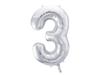Partydeco Balon Foliowy Cyfra 3 86Cm Srebrny
