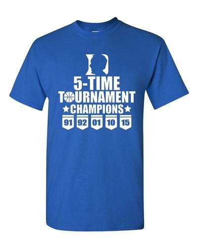 5-Time Tournament Champions K Blue Sports North Carolina Adult T-Shirt Tee Unisex T-Shirt S