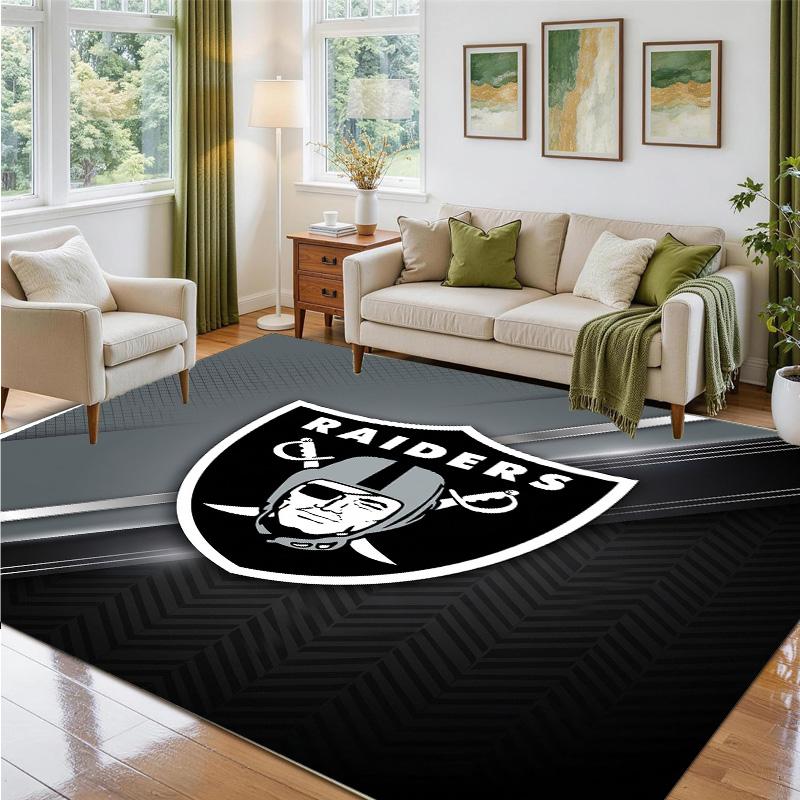 Las Vegas Raiders Design Crystal Velvet Rug Soft Decorative Mat for Bedroom Entrance