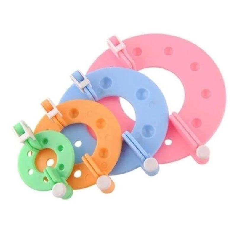 DIY Craft Supplies Maker Knitting Tools 8PCS 4 Sizes Fluff Ball Weaver PomPom Maker Knitting Loom Kit Kids