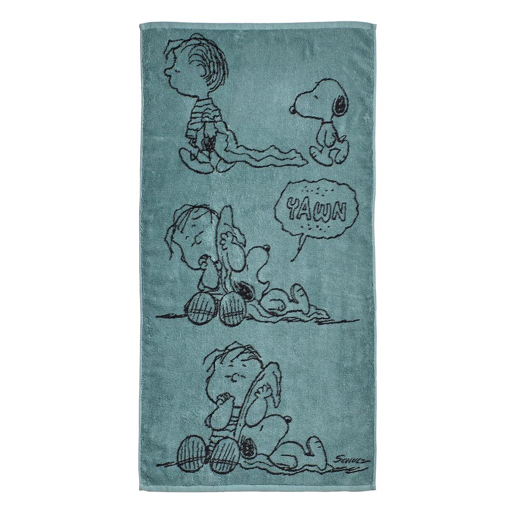 Nishikawa Snoopy Bath Made In PN5604TW Towel, 60x120cm, Washable, 100% Cotton, Linus, Japan, Imabari, Green, XT15306601,