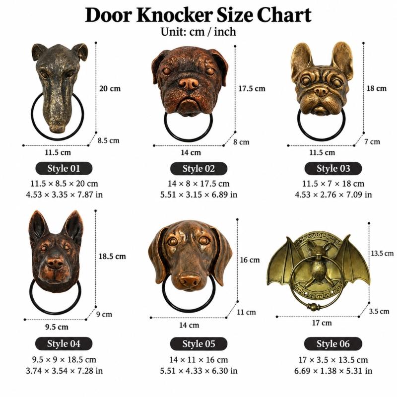 Decorative Animal Door Knocker with Raised Head and Lifting Handle for Wood, Metal, Garden, Entry, and Shop Entrances