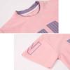 Girls' Summer Sports Set: Medium-Large Kids' Short-Sleeve Crew Neck T-Shirt + Shorts Casual Two-Piece Set