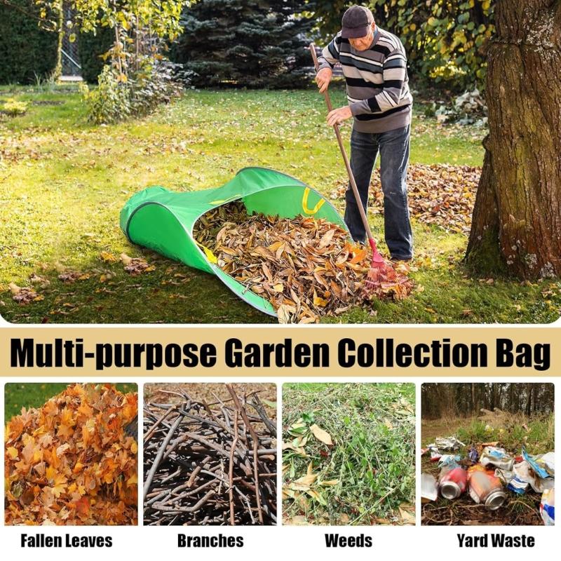 Durable Leaf Collector Reusable Lawn Debris Bag Foldable Frame Design Easy Transport for Autumn Leaves and Organic Waste
