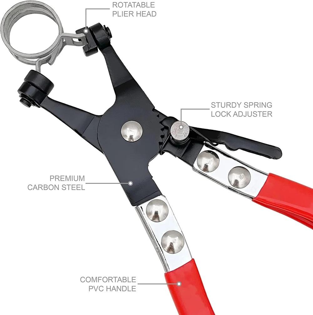 Car Water Pipe Hose Clip Pliers Clamp Swivel Drive Jaw Locking Tool Removal And Installation Of Ring-Type Flat-Band Hose Clamps
