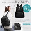 NOA LINO Backpack Women Lightweight 430gA4 CompatibleWater-Resistant Large Capacity Commuting School Stylish Nylon Waterproof Simple Black Travel Neat