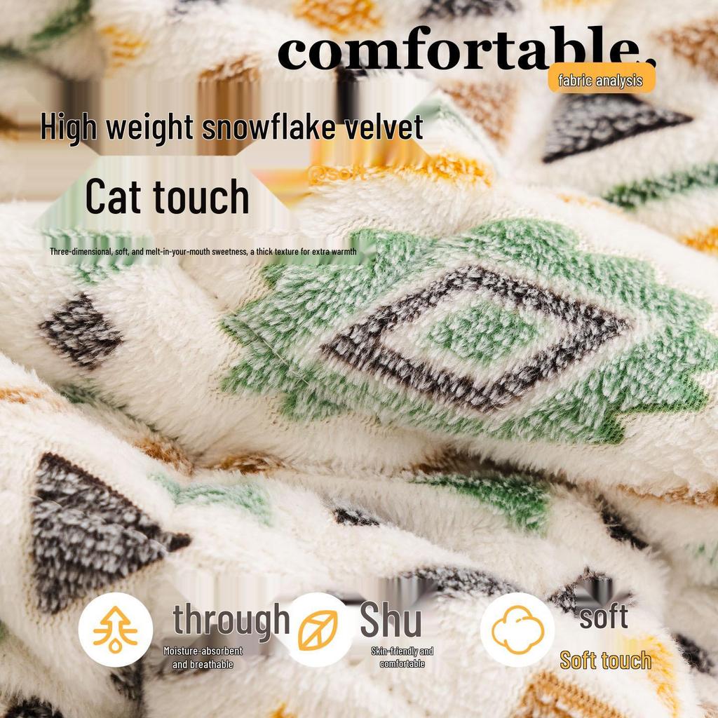 Bohemian High-Weight Snowflake Velvet Sofa Cushion Cover, Autumn/Winter 2025, Non-Slip Design