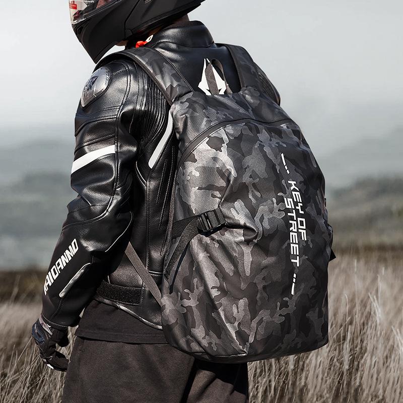 Waterproof Motorcycle Helmet Backpack - Large Capacity Travel Bag for Men & Women