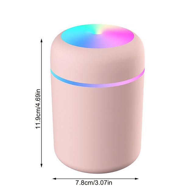 Multi-Function Car-Mounted Ultrasonic Humidifier with RGB Ambient Lighting and 300ml Aromatherapy Diffuser for Compact Spaces