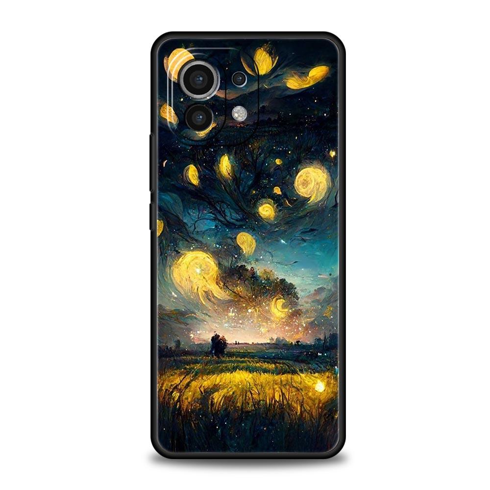 Coque de téléphone pour Xiaomi Mi 14 13 12 11 Lite 13T 12T 11x 11T 10T Pro 9T Note 10 Lite Housse souple en silicone Nuit étoilée van gogh