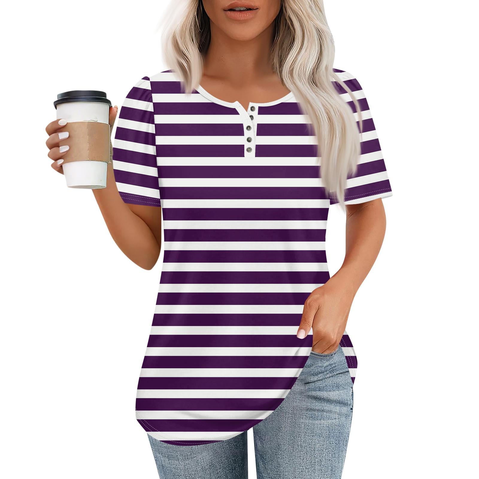 

Жіночий модний повсякденний пуловер з принтом на ґудзиках і круглим вирізом L