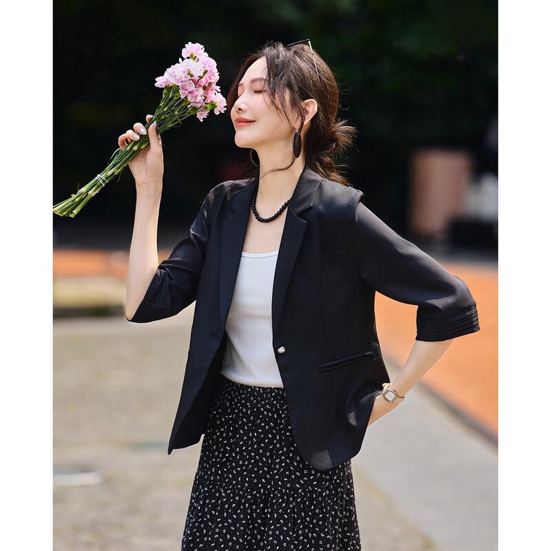 TERRE BLEUE Women s 2026 Summer Five-Quarter Sleeve Blazer