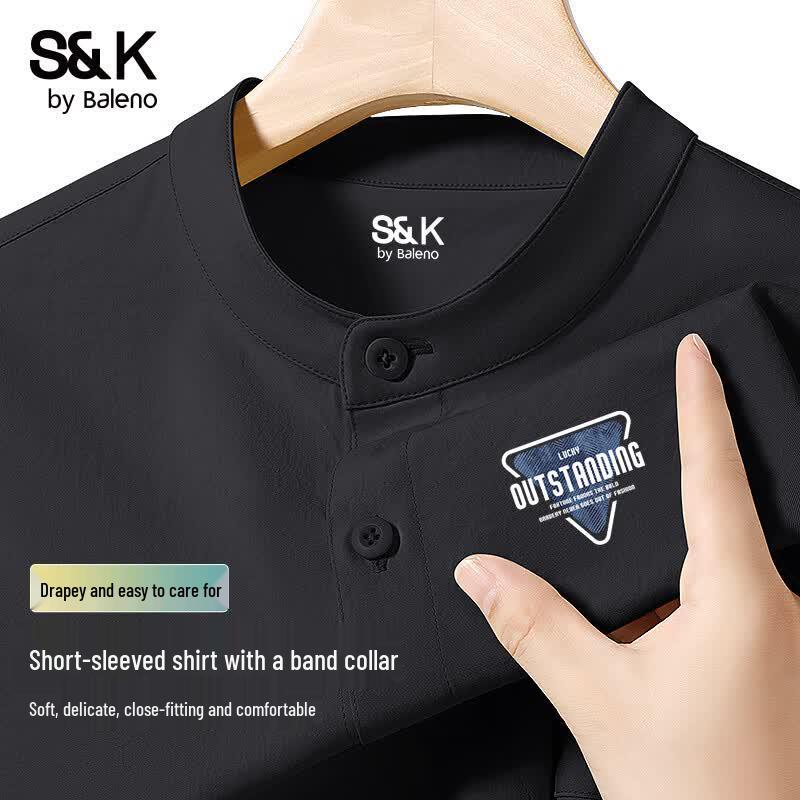 Baleno Men s Henley Collarless Short Sleeve Shirt