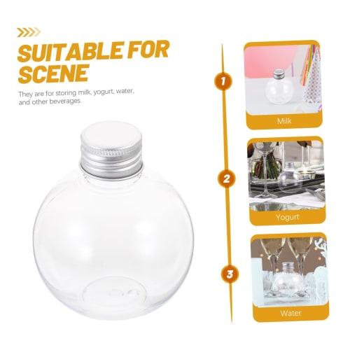 Holibanna 10pcs Clear Spherical Bottles, Light Bulb Drink Bottles, Light Bulb Candy Containers, Yogurt Containers, Plastic Smoothie Bottles, Clear Fak