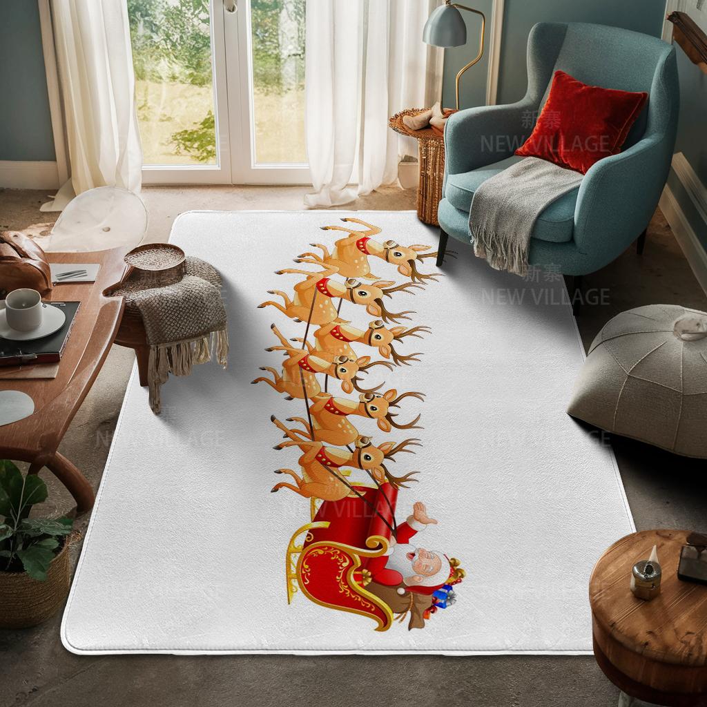 House Entrance Carpet Home Door Mat Living Room Bath Foot Bathroom Non-slip Water Absorption Rugs Bath Merry Christmas Winter