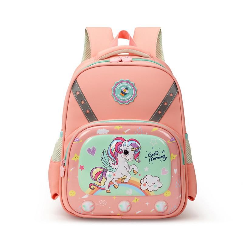 Versatile And Spacious Kids Cartoon Backpack With Adjustable Straps For School