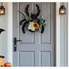 3D Spider Wooden Plaque Door Hanging Flower Wreath, Plaque Door Hanging Festive Atmosphere Decorative Vine Circle Wall Hanging