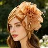 Pălărie Turban pentru Femei Culoare Uni Plasă cu Flori Elastica Anti-Alunecare Bandă pentru Cap Respirabilă Ușoară Pălărie Eșarfă de Vară