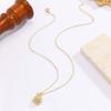 Charm Female White Zircon Stone Flower Pendant Necklace Vintage Gold Color Wedding Jewelry For Women