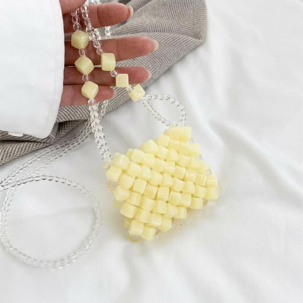 

Acrylic Mini Crossbody Bag For Women Clear Candy Color Shoulder Bag Rhombic Pattern Lipstick Coin Purse Girl Small Handbag